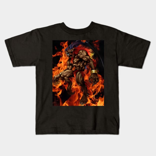 Fire of Hell Kids T-Shirt by SkyfrNight